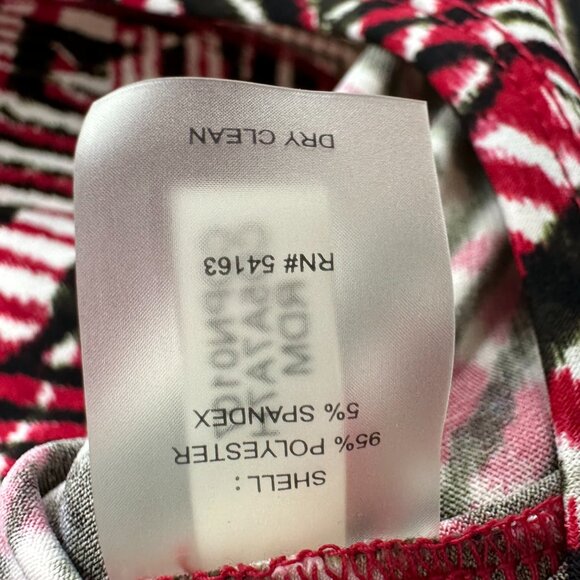 Calvin Klein Wide Leg Jumpsuit 8 Abstract Geometric Print Sleeveless Red Black - Picture 11 of 11